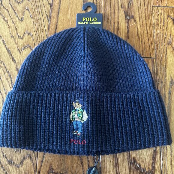 Polo Ralph Lauren Beanie Hat Embroidered Collegiate Varsity Bear NWT New PC1299 - Picture 3 of 10